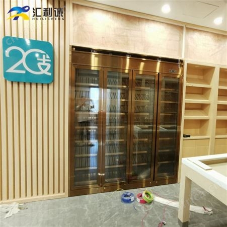 场所定制不锈钢恒温恒湿酒柜餐厅展示红酒柜