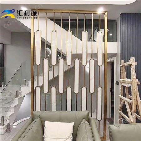 黑钛金不锈钢屏风镂空隔断书柜客厅屏风定制