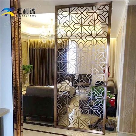 不锈钢激光雕花屏风卧室家用隔断空间装饰工程