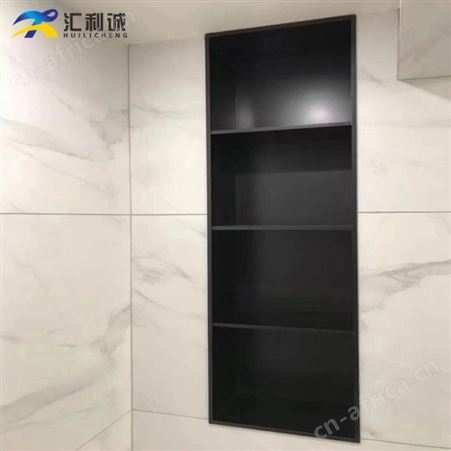 不锈钢书柜客厅金属带灯光埋墙式壁龛收纳装饰柜定制