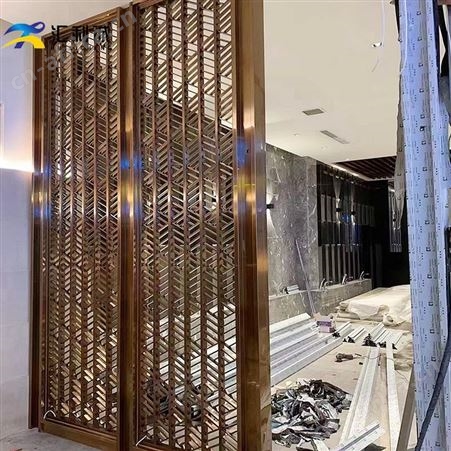 玫瑰金商场酒店装饰场所不锈钢屏风定制工程多款式风格