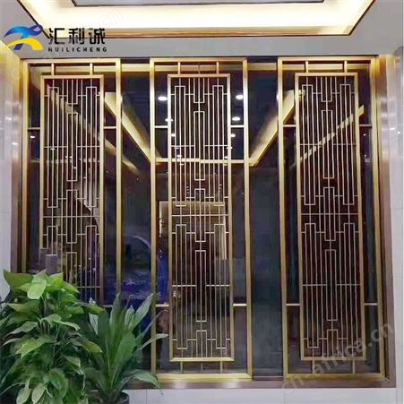 批发激光镂空玫瑰金不锈钢屏风 金属隔断屏风定制