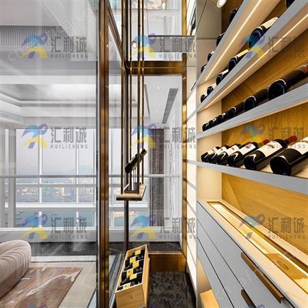 韶关带灯不锈钢酒柜金属酒架 古铜色酒柜定制