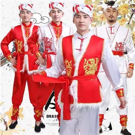 陕北民族风传统安塞腰鼓服秧歌队打鼓演出服