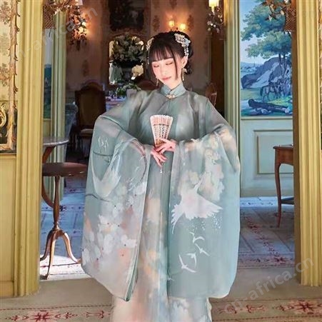 【十三余 小豆蔻儿】[阿宝] 竖领斜襟长衫印花主腰一片式下裙汉服