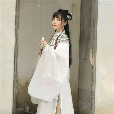 [绿珠清影]立领斜襟长衫云肩马面裙汉服女