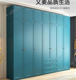 简约现代衣柜定制轻奢组装北欧卧室柜子整体组合四门五门六门大衣橱定做家具厂