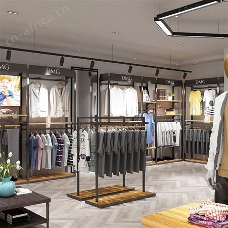 不锈钢电镀男女服装店展示架金色烤漆铁管男装货架挂衣服架子网红服装展示柜定制展柜厂
