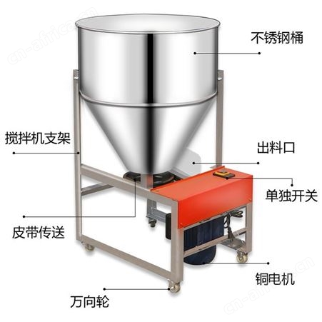 饲料搅拌机全自动加厚拌料机塑料粉碎机混合混色机