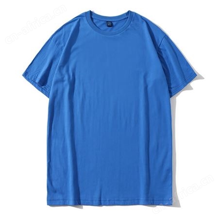夏季纯棉半袖班服diyT恤宽松圆领落肩五分袖文化广告衫定制印logo