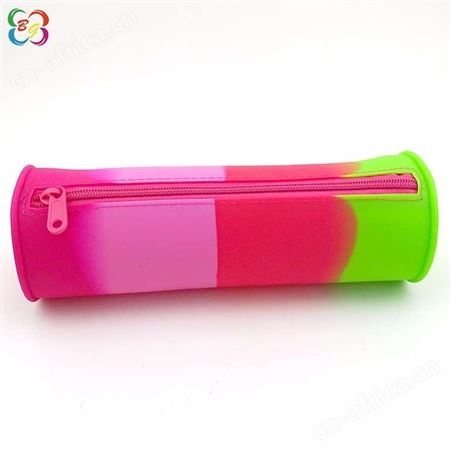 博高硅胶圆筒笔袋环保材质彩色硅胶圆筒文具包厂家现模供应