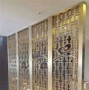 ZJ-pf祥云图案不锈钢屏风定做隔断酒店装饰花格厂家