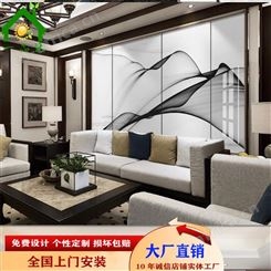 厂家沙发背景墙 现代简约抽象水墨线条大理石纹电视墙 一品瓷