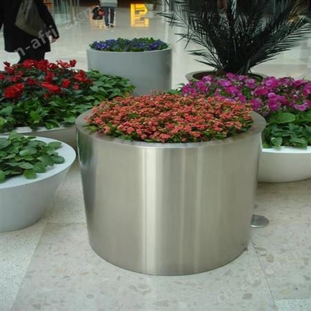 不锈钢花盆花箱 不锈钢花盆组合设计 电镀玫瑰金拉丝花箱