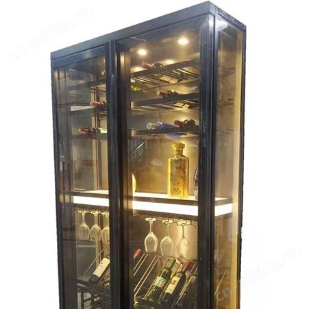 玫瑰金不锈钢红酒酒柜 攀枝花酒吧不锈钢常温酒架