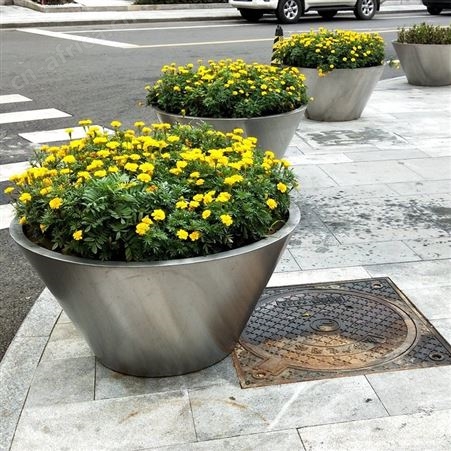 中式景观花盆 合肥组合式不锈钢花盆批发