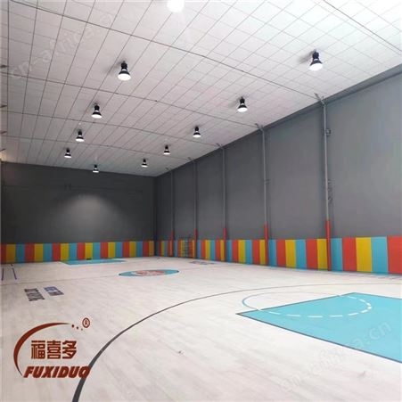 儿童篮球馆羽毛网球场室内外防撞软包墙围定制防水吸音卡通墙贴