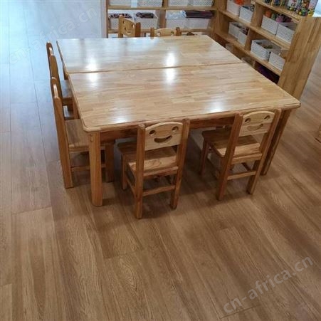 幼儿园实木桌子椅套装 儿童樟子松六人实木桌 托管班课桌