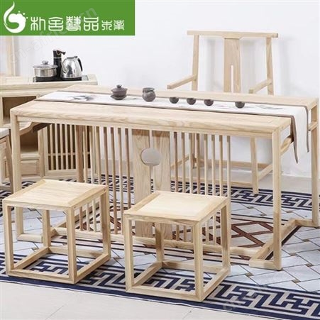 酒店实木茶桌椅组合 中式泡茶桌 原木茶台 禅意家用喝茶桌工厂