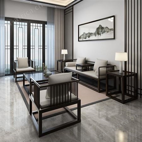上海禅意沙发组合 中式家具  新中式沙发组合全屋定制