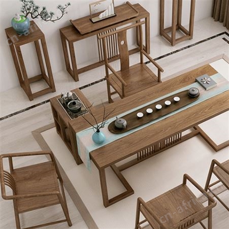 实木泡茶台 朴舍艺品 新中式实木家具 古朴典雅