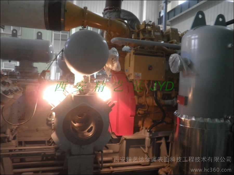 油田气井进口空压机缸体.滑道拉伤磨现场